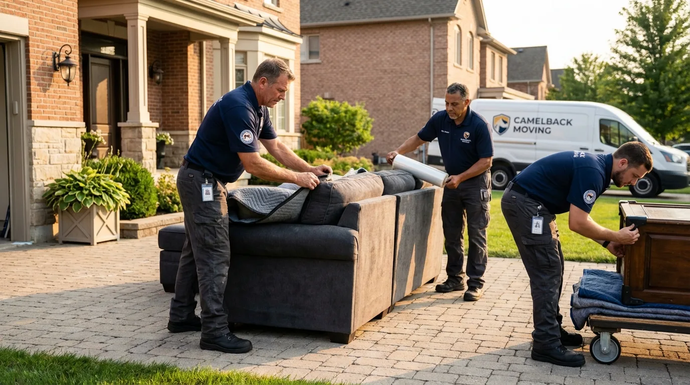 Large estate moving crew wrapping furniture in Arcadia, SC